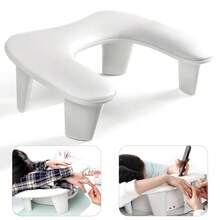 Gối kê tay làm móng Two Hands Nail Art, có chân đế di động tháo rời, thiết kế nghiêng, chất liệu PU, đệm lót tay. - trắng - Xem 1
