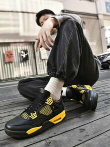 Men's Casual Thick-Soled Air-Cushioned Basketball Shoes, Breathable Versatile Sneakers, Sports Casual Air-Cushioned Basketball Shoes - 雷神 - 查看 6
