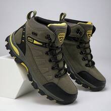 Botas de senderismo para hombres, duraderas y de moda, adecuadas para uso casual al aire libre. Zapatos de senderismo para hombres, zapatos de trekking al aire libre, zapatos de escalada, zapatos de montañismo de campo traviesa - Verde militar - Ver 1