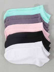 20 Pairs Of Multi-Color Socks For Women, Summer Thin, Casual, Fashionable, Shallow Mouth, Summer Short Tube Socks, Short Socks Randomly Distributed - Multicolor - View 3