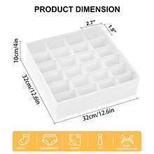 1pc/2pcs Underwear Storage Box With Drawers And Dividers, 24-Grid Drawer Type Storage Box Suitable For Socks, Underwear, Ties And Handkerchiefs - Soft White - White - View 10