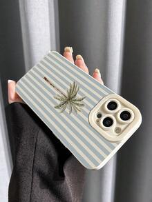 这款TPU材质的夏季棕榈树蓝色条纹图案手机壳适用于苹果17 Pro Max/17/16 Pro Max/16/11/16 Pro/16 Plus/14 Pro Max/16 e/15 Pro Max/13/14/12/XS/XR/7 Pro/8 Pro，也兼容三星Galaxy S22/S23/S24/S25/S26 Ultra/A13/A14/A15/A16/A53/A54/A55/A56。全包防摔软壳手机壳 - 彩色 - 查看 2