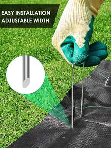 10/20/30/50/100pcs U-Shaped Garden Stakes, Heavy Duty Metal Landscape Fabric Ties, For Securing Barriers, Ground Coverings, Fences And Artificial Turf - Great For Gardening And Landscaping Projects! Gardening Tools - A - View 9