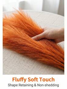 Lebendiges Orange 18 Stücke Pampasgras Imitat Set - 22 Inches hoch für Hochzeit, Party, Wohnzimmer und Schlafzimmer Dekoration, ohne Vase, Frühlingsdekoration, Valentinstag, moderner einfacher nordischer & bohemian Stil, perfekt für Zuhause, Vasen, Hochzeiten, Partys, Wohnzimmer, Schlafzimmer, Hotel, Galerie, DIY Wand, Bürotisch, Geburtstags- und Abschlussgeschenke, Herbst- und Rückkehr-zur-Schule-Dekoration - Orange - Übersicht 6
