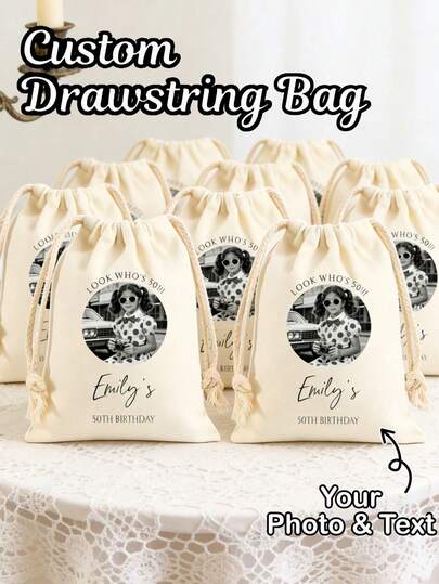 Bolsa con cordón personalizable, bolsa con cordón personalizada con foto, bolsa de almacenamiento personalizada y divertida, bolsa de almacenamiento para fiesta de cumpleaños personalizada con foto, adecuada para cualquier teléfono, bolsa de almacenamiento personalizada reutilizable, regalo de aniversario, regalo del Día de San Valentín, regalo de cumpleaños, regalo de boda, regalo del Día de la Madre, regalo del Día del Padre, regalo para el mejor amigo, regalo para los padres, regalo para novio/novia, regalo romántico elegante, regalo de viaje, regalo de viaje familiar