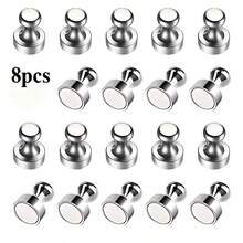 8/12pcs Solid Color Round Magnets, Suitable For Whiteboards, Silver Refrigerators, Pushpins, Refrigerators, Storage Cabinets - Ideal For Office, Garage, Kitchen Use, Magnetic Storage | Fashionable Metal Surface | Durable Magnets, Magnetic Storage Solution | Fashionable Metal Surface | Durable Magnets - Round Magnetic Thumbtacks - View 2