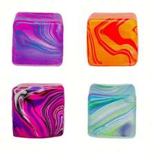 1pc New Nee Ddoh Marble Texture Malt Sugar Stress Relief Toy Cube Soft Squishy Anxiety Relief Toy Exquisite Versatile Niche Perfect Gift For Holiday Christmas FOUB - Large Pink - 查看 6