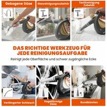 SUPERLEX Handheld Steam Cleaner, Power 1050W, Fast Heating, Equipped With 9 Accessories, With Lock And Protective Cover, Portable Steam Cleaner, Suitable For Carpets, Cars, Floors, Windows And Sofas - EU F Type Plug(220-240V) - View 9