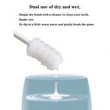 30pcs Individually Wrapped Disposable Gauze Material Wave Brush Head, Used As A Tool For Cleaning Baby's Tongue Coating And Oral Hygiene - A - 查看 5