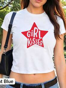 [Crop Top] Lesbian Pride Baby Tee, Funny Girl Kisser Tank, LGBTQ Shirt,  Pride Party Crop Tank, Lesbian Pride Gift For Her, Pride Month Shirt2026 Graphic Tees Women Crop,Cute Clothes - 白色 - 查看 1