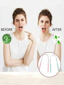 Bộ 3 dụng cụ cạo lưỡi hình chữ U dành cho người lớn, dụng cụ chăm sóc răng miệng trị hôi miệng, quà tặng vệ sinh cá nhân khi đi du lịch và tại nhà. - Nhiều màu - Xem 2