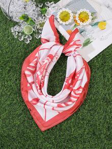 1pc Beach Vacation Seashell, Starfish, Coral Print Scarf, Travel Essential - Multicolor - View 17
