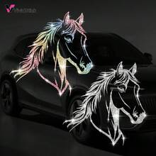 亮面馬頭汽車貼紙 - 必備風格，易於貼附於車身裝飾且不留殘膠，創意馬匹汽車貼紙，車門與車身裝飾貼紙，現代藝術汽車貼紙 - 馬頭 - 查看 12