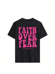 Women's Casual Holiday T-Shirt With A Round Neck And Short Sleeves, Featuring A Slogan Print, Perfect For Holiday Wear. Graphic Print T-Shirt Available In White, Black, And Pink, Perfect For Holiday Wear. Spring/Summer Outfit. - Black - View 3