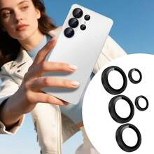 合金镜头保护膜，适用于三星 Galaxy S26/S25/S24/S23/S22 Ultra Plus FE/A05S/A06/A14/A15/A16/A24/A25/A34/A35/A37/A54/A55/A57，易于安装，独立金属镜头保护膜，高清钢化玻璃镜头盖，手机配件，母亲节生日礼物 - 金色 - 查看 3
