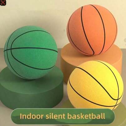 1 Quả bóng rổ không tiếng ồn 7.09 inch - Bóng tập luyện không gây tiếng ồn, độ nảy cao, thích hợp sử dụng trong nhà, chất liệu TPU bền, món quà hoàn hảo cho Giáng sinh, Lễ Tạ ơn và Halloween (Cam/Xanh dương/Vàng), phụ kiện bóng rổ, dụng cụ thể thao trong nhà, dụng cụ thể thao hiện đại, bề mặt nhẵn mịn.