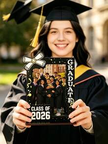 Personalized Graduation Photo Frames For The Class Of 2026-Customizable Commemorative Frames. Handcrafted From High-Quality Wood, These Frames Are Available In A Variety Of Styles And Colors. They Are Perfect For Decorating Graduation Ceremonies, Classrooms, Libraries, Bookshelves, Desks, Offices - Multicolor - View 6