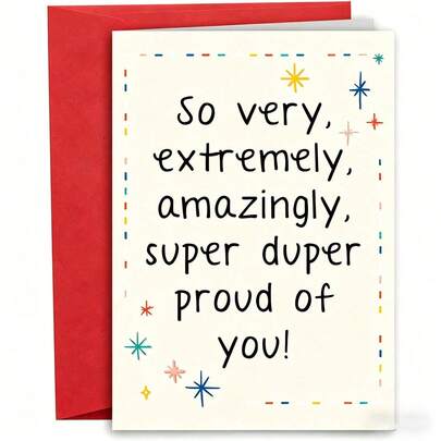 1 ชิ้น การ์ด "Proud Of You", เหมาะสำหรับงานรับปริญญา, ผลงานโดดเด่น, ให้กำลังใจ, การเลื่อนตำแหน่ง, สอบผ่าน, งานใหม่ และโอกาสอื่นๆ, การ์ดอวยพรสุดภาคภูมิใจ