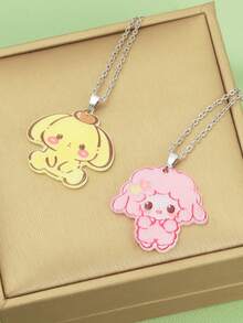 SANRIO 1件可爱卡通三丽鸥布丁狗吊坠项链，简约设计，适合日常佩戴，是青少年的理想之选 - A - 查看 2