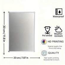 [2D Flat] Please Clean Up Trash Sign - Heavy Duty Metal Tin 8X 12inch  Habitual Sign, With Pre-Drilled Holes, For Maintaining Cleanliness, Suitable For Home, Office, Bathroom - / Use - 1PC - View 2