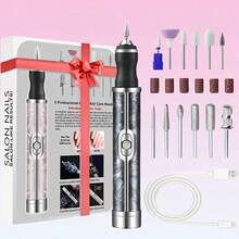 12-In-1 Electric Nail Drill Kit, Multi-Function Nail Grinder, USB Rechargeable - For Thick Nails, Professional 4-Speed Electric Nail File, Nail Polishing & Shaping Tool, Manicure Tool, Great Women Gift, Quality Product At Reasonable Price - Black - View 9