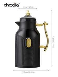 choxila 1 bình giữ nhiệt dung tích lớn, mạ vàng, dùng để pha trà/cà phê, bình đựng nước nóng, bình phân phối nhiệt cách nhiệt chân không lót thủy tinh. - màu đen - Xem 9