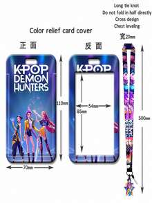 Hasbro 1 chiếc ví đựng thẻ ID hình thợ săn phù thủy K-Pop hoạt hình kèm dây đeo, đồ dùng học tập/văn phòng dễ thương, quà tặng Ngày Valentine, Ngày của Mẹ, Ngày của Cha. - Hình chữ nhật - Xem 8