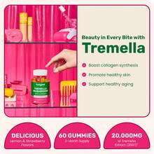 Gomitas de Hongo de Melena de León Fungies, sabor mixto de Arándano y Fresa - Suplemento de Hongo en Gomitas para Adultos y Niños, Función Cognitiva, 60 Porciones - Tremella - Ver 2