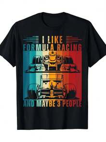 Camiseta estampada de Formula Racing para hombre, 1 pieza, en N. - Negro - Ver 6
