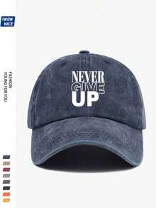 1 pieza Gorra de béisbol con estampado de letra vintage desgastada de unicolor, sombrero de sol curvo casual, gorra de papá, adecuado para uso diario, playa, viaje - A - Ver 18