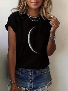 MPLSL|Casual Short-sleeve Crewneck T-shirt - Negro - Ver 1