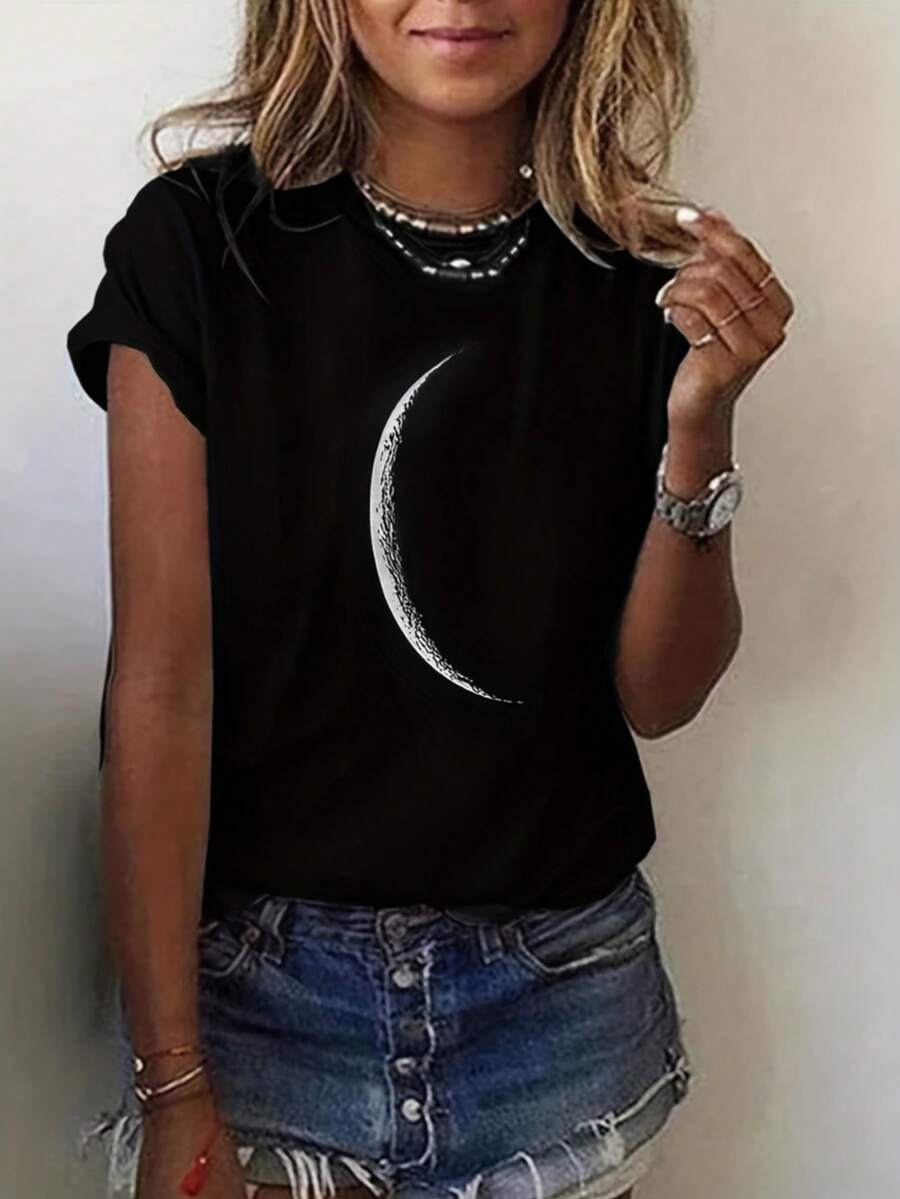 MPLSL|Casual Short-sleeve Crewneck T-shirt - Negro - Ver 1