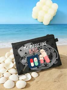 1 túi đựng thuốc mini hình trái tim màu đen, chất liệu lưới, có họa tiết chữ cái, dùng cho sơ cứu, túi cấp cứu y tế khi ra ngoài và tại nhà, thích hợp làm túi đựng đồ du lịch, túi đựng mỹ phẩm, túi trang điểm, đồ dùng ngày lễ, túi chăm sóc da, túi đựng son dưỡng môi, quà tặng mùa tốt nghiệp, quà tựu trường, quà Ngày Nhà giáo, quà Ngày của Mẹ, quà sinh nhật, đồ dùng phòng tắm, túi đựng đồ vệ sinh cá nhân cho sinh viên ký túc xá, quà tặng cho vợ, gia đình, bạn bè. - Nhiều màu - Xem 1