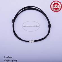 925纯银幸运珠手链，手工DIY手链/脚链，猫眼幸运珠，珠宝礼品 - 銀色 - 查看 8