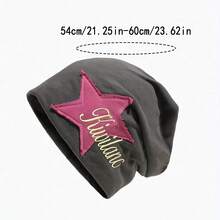 A Unisex Fashion Beanie With Star Embroidery, Elastic And Lightweight - Dark Gray - View 7