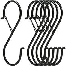 2/6/10pcs S-Shaped Hooks, 3.5 Inch Thick Metal S Hooks With Rings, Suitable For Hanging Plants, Clothes Hangers, Kitchen Utensils, Pots And Pans, Bags, Cups, Wedding Decorations, Flower Pots, Balcony, Curtains And Shower Curtains - Multicolor - View 2