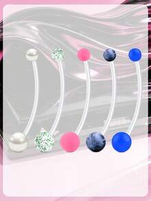 5Pcs Pregnancy Belly Button Rings Maternity Belly Rings,14G Plastic Flexible Extra Long Belly Piercing Jewelry For Pregnant Women 25mm 32mm 35mm 38mm - Multicolor - View 7