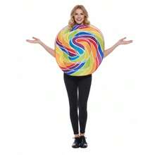 Colorful Lollipop Costume Top, Cute Candy Cosplay Outfit Unisex Adult One Size, Suitable For Halloween, Carnival Party - Multicolor - View 6