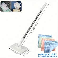 Automatic Mop, Zero-Touch Gap Dust Cleaner With 39' Lazy Mop Stick & Locking Head, Disposable Dust Mop For House Wall Bathroom Toilet Corners Multi Surface Cleaning With 4 Cloths - 拖把(送4塊拖布) - 查看 11