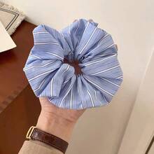 1个/2个蓝色条纹发圈，2026款优雅奢华发绳发饰 - 天藍色 - 查看 7