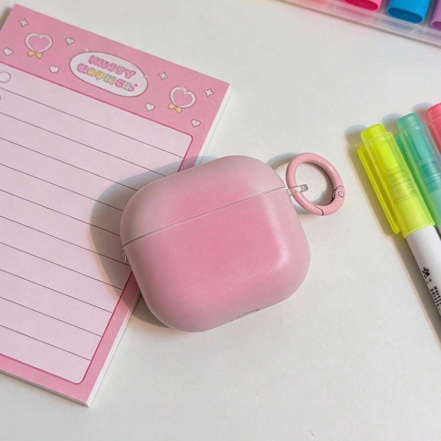 Fashionable Creative Pink Tie Dye + Hoop Pro 3 Case, Cute Minimalist Pro 2 Protective Cover, Suitable Compatible With Airpods 4, 3, 1/2 For Women