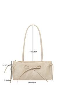 1 chiếc túi tote cỡ lớn kiểu cổ điển, túi đeo chéo cỡ lớn tiện dụng cho người đi làm, túi xách thời trang kiểu mô tô, chất liệu giả da denim, dây đeo trang trí, khóa kéo, túi đeo vai nữ thích hợp cho công việc/học tập/du lịch/mua sắm/kinh doanh, phù hợp sử dụng hàng ngày. - Màu be - Xem 10