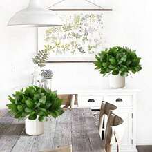 1/2/3/4pcs Artificial Eucalyptus Leaves, Simulated Eucalyptus Branches, Suitable For DIY Floral Wall, Scene Arrangement, Living Room/Bedroom Vase Placement, Wedding Party Decoration, Desktop Decor. Autumn/Winter Fallen Leaves Can Be Used For Indoor Decoration, Home Decor, Kitchen Decor, Wedding Decor, Dining Table Decor, Center Piece, Office Decor, Garden Decor, Outdoor Decor, Father's Day/Mother's Day Gift - Green - View 7