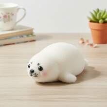 Fluffy Large Seal Squishy Toy, Plush Furry Outer Layer With Slow Rebound Foam Core, Cute Sea Animal Shape With Whiskers And Tiny Flippers, Extra Soft Stress Ball For Anger Release And Frustration Venting, Non‑Sticky Squeeze Putty For Students And Adults, Calming Sensory Fidget For Anxiety And ADHD, Quiet Decompression Toy That Returns Slowly To Original Seal Form, Portable Pocket‑Sized Huggable Ocean Friend For Classroom Office Or Travel. - trắng - Xem 2