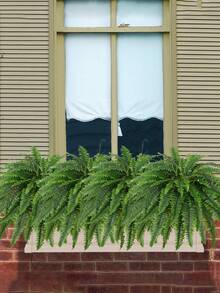 2 pezzi di felce di Boston artificiale, piante di felce finte realistiche resistenti ai raggi UV e non sbiadenti, adatte per decorazioni esterne, ufficio, soggiorno, giardino, veranda, davanzale, decorazione della casa - Multicolore - Visualizzare 2