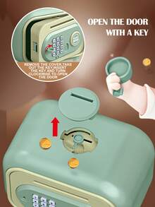 Automatic ATM Piggy Bank, Large Capacity Coin Bank With Key, Password, Fingerprint Unlock, Sound Effects, Gift For Children, Birthday Present (Random Accessories, Batteries Not Included) - Multicolor - View 7