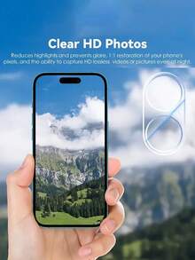 3pcs High Definition Transparent Camera Lens Protector Film For IPhone 16/16Pro/16 Pro Max/16 Plus/17/15/14/13/12/11 Series, Scratch-Resistant Anti-Bubble Tempered Glass Lens Cover, No Impact On Photography - Clear - View 5