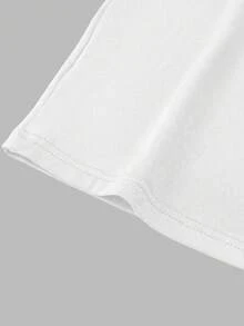 Mono de maternidad de unicolor, casual y cómodo, estilo minimalista blanco de verano - Blanco - View 5