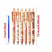 Juego de 14 - Bolígrafo de gel borrable con diseño de capibara, tinta azul retráctil de 0.5mm, adecuado para escuelas y oficinas. La escritura es suave y de secado rápido (3 bolígrafos + 10 recambios + 1 borrador). - Tinta azul - Ver 2