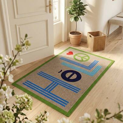 1pc Modern Minimalist "HELLO" Letter Design Welcome Mat, Suitable For Bathroom, Kitchen, Entryway, Hallway, Bedroom, Living Room, Soft Machine Washable Rug, Stylish Home Decor
